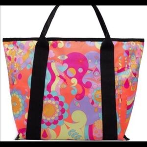 Amika Signature Logo Tote Bag, Psychedelic Print with Interior Logo Print